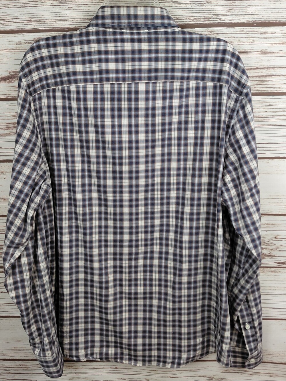 Faherty Mens Large Brown Plaid Long Sleeve The movement Button Down Shirt - Picture 10 of 12